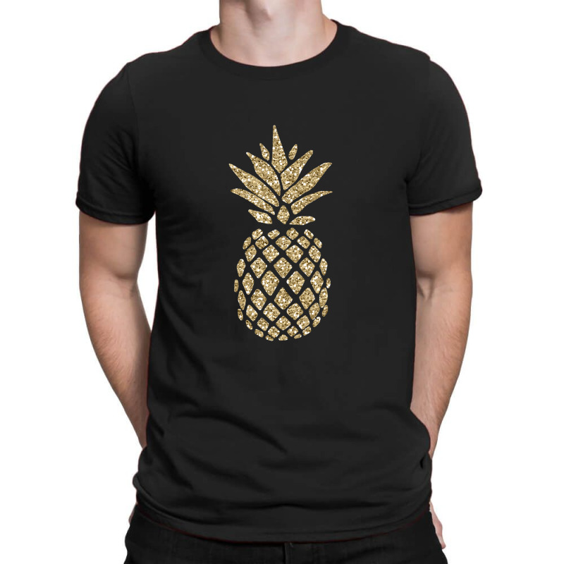 Gold Glitter Pineapple T-shirt | Artistshot