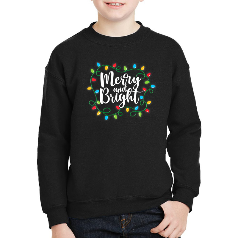 Merry And Bright Christmas Lights Family Matching Pajamas Youth Sweatshirt by edahisiskey | Artistshot