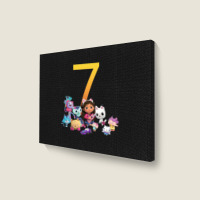 Gabby Dollhouse 7th Birthday Boy And Girl Costom Number Landscape Canvas Print | Artistshot