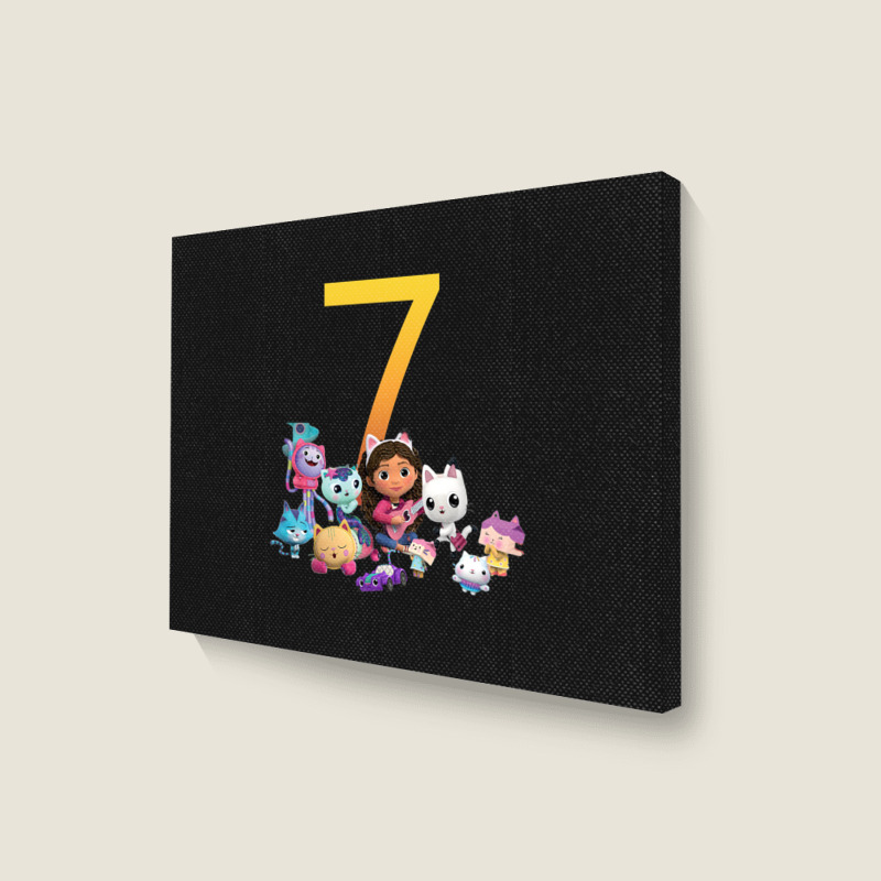 Gabby Dollhouse 7th Birthday Boy And Girl Costom Number Landscape Canvas Print | Artistshot