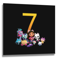 Gabby Dollhouse 7th Birthday Boy And Girl Costom Number Metal Print Square | Artistshot