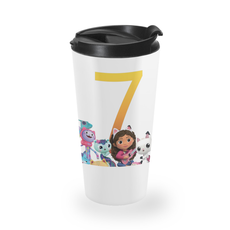 Gabby Dollhouse 7th Birthday Boy And Girl Costom Number Travel Mug | Artistshot