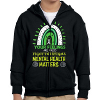 Womens Your Feeling Are Valid Mental Health Matters Mind Therapist V N Youth Zipper Hoodie | Artistshot