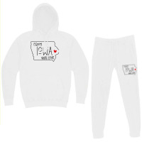 Far Away From Iowa With Love For Valentine Hoodie & Jogger Set | Artistshot