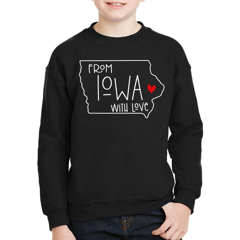 Far Away From Iowa With Love For Valentine Youth Sweatshirt by Addelia | Artistshot