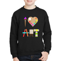 Cool I Love Art Fun Colorful Future Artist And Crafts Tee Youth Sweatshirt | Artistshot