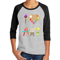 Cool I Love Art Fun Colorful Future Artist And Crafts Tee Youth 3/4 Sleeve | Artistshot