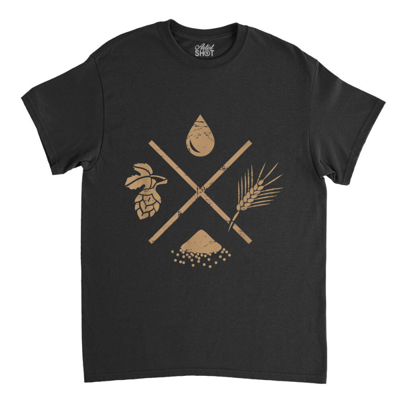 Water Barley Yeast Hops  Beer Homebrew Classic T-shirt | Artistshot