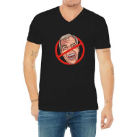 Nigel Farage No Road Sign Illustration V-neck Tee | Artistshot