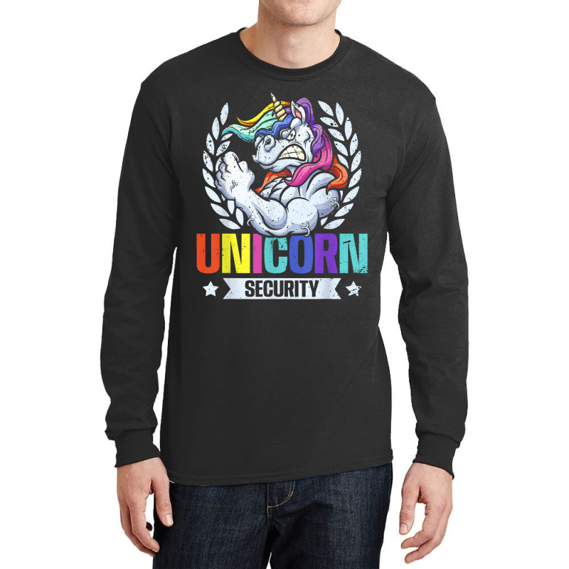 Unicorn Security Manly Muscular Unicorn Lovers Long Sleeve Shirts | Artistshot