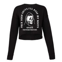 Union Ironworkers Reaper Skull Fuck Your Suits Cropped Sweater | Artistshot