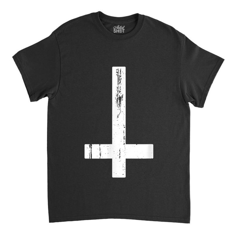 Inverted Cross Atheist Death Metal Satanist Atheism Classic T-shirt by AmberKelsey | Artistshot