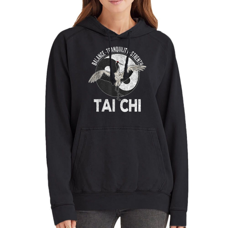 Tai Chi Yin Yang Crane Chinese Martial Arts Retro Vintage Vintage Hoodie | Artistshot