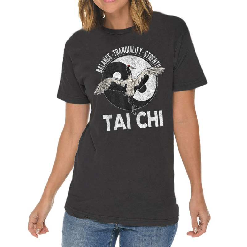 Tai Chi Yin Yang Crane Chinese Martial Arts Retro Vintage Vintage T-shirt | Artistshot