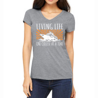 Funny Living Life One Cruise At A Time Shirt Cruise Cute T Shirt Women's V-neck T-shirt | Artistshot