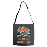 Awesome Like My Daughter Vintage Father's Day Adjustable Strap Totes | Artistshot