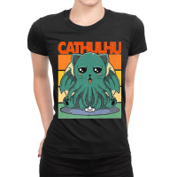 Cathulhu Cat Tentacle Large Old Cat Premium Ladies Fitted T-shirt | Artistshot