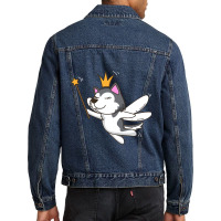 Fairy Siberian Husky Dog Mystical Pet Fairy Lover65.png Men Denim Jacket | Artistshot