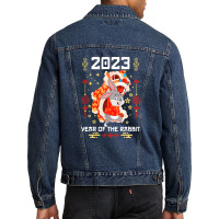 Chinese Zodiac Year Of The Rabbit Chinese New Year 2023 Cute Men Denim Jacket | Artistshot