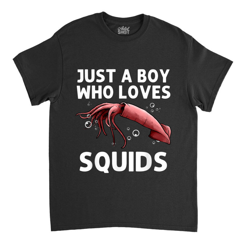 Squid Gift For Boys Men Giant Squid Seafood Calamari Lovers Classic T-shirt by LilyWillis | Artistshot