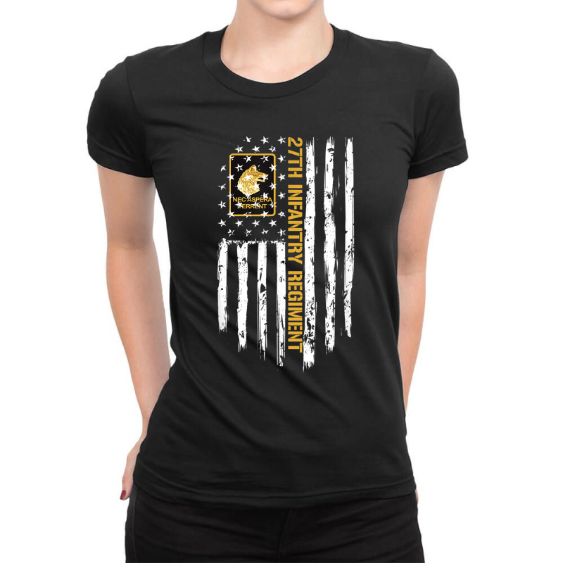 27th Infantry Regiment American Flag Ladies Fitted T-Shirt by MarkDesharnais | Artistshot