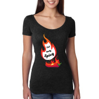 Eat Only Spicy Fire Red Chili Pepper Women's Triblend Scoop T-shirt | Artistshot