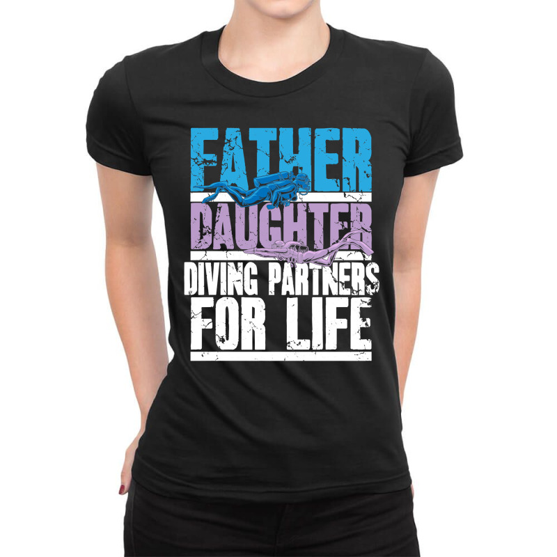 Diver Scuba Dad And Daughter Diving Partners For Life 33 Diving Deeper Ladies Fitted T-Shirt by permad | Artistshot