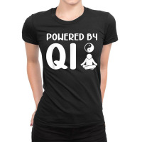 Powered By Qi Chinese Meditation Yin Yang Qigong Ladies Fitted T-shirt | Artistshot