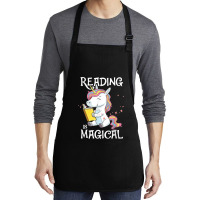 Reading Is Magical Book Lover Unicorn English Teacher Girls Medium-length Apron | Artistshot