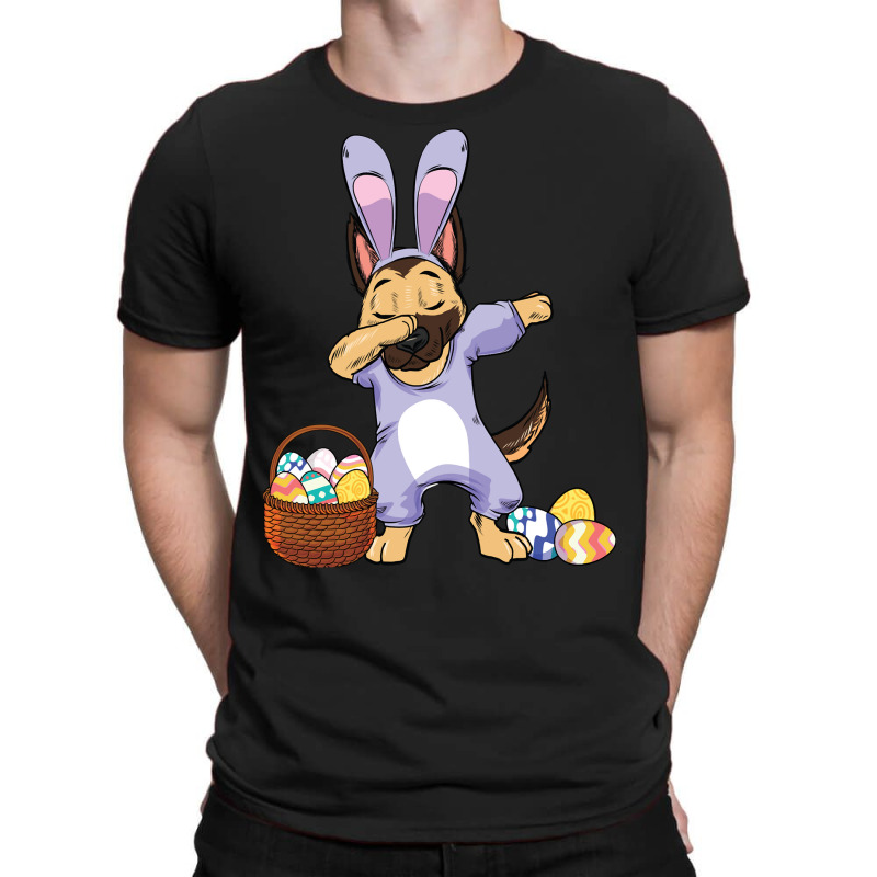 German Shepherd K9 Dog Dabbing Easter Bunny German Shepherd Girls Paw  T-shirt | Artistshot