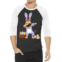 German Shepherd K9 Dog Dabbing Easter Bunny German Shepherd Girls Paw  3/4 Sleeve Shirt | Artistshot