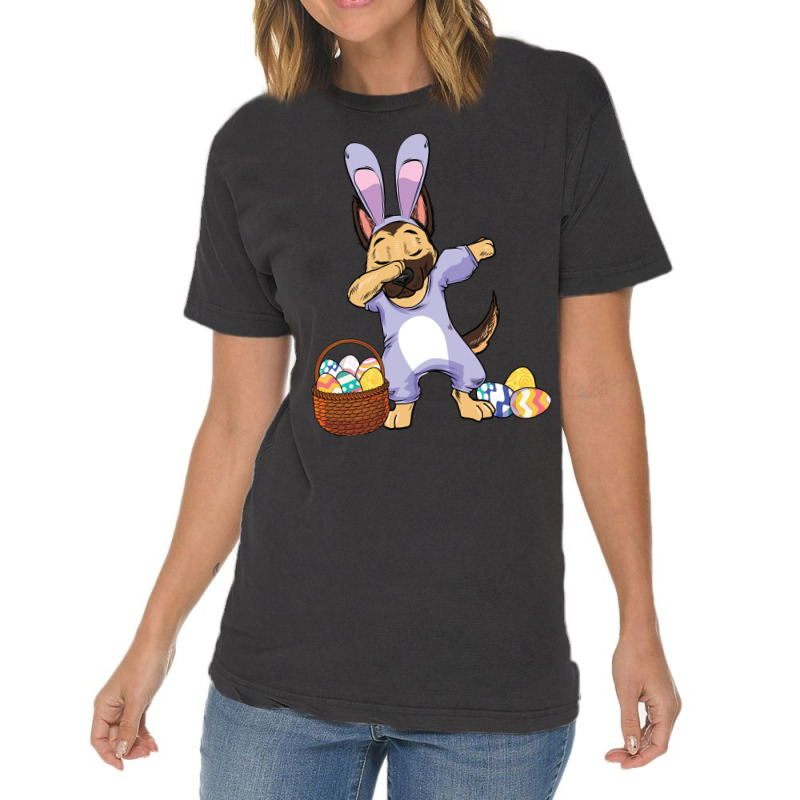 German Shepherd K9 Dog Dabbing Easter Bunny German Shepherd Girls Paw  Vintage T-shirt | Artistshot