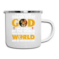 Jesus Christ Christian Lion Jesus Cross Id Rather Stand With God Knigh Camper Cup | Artistshot