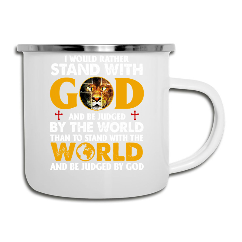 Jesus Christ Christian Lion Jesus Cross Id Rather Stand With God Knigh Camper Cup | Artistshot