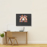 Retro Groovy Bad And Boo Jee Floral Ghost Halloween Hippie Landscape Canvas Print | Artistshot