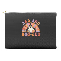 Retro Groovy Bad And Boo Jee Floral Ghost Halloween Hippie Accessory Pouches | Artistshot