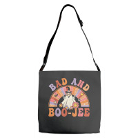 Retro Groovy Bad And Boo Jee Floral Ghost Halloween Hippie Adjustable Strap Totes | Artistshot