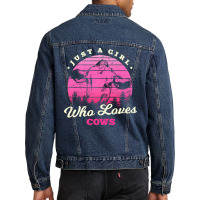 Cow Mooey Girl Loves Cows Classic Cows Heifer Daisy Cattle Men Denim Jacket | Artistshot