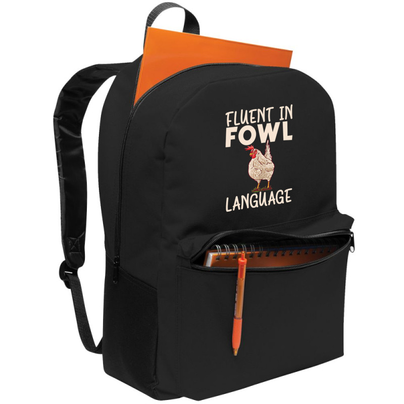 Chicken Chick Fluent In Fowl Language Hen Chicken Lover 80 Rooster Hen Backpack | Artistshot