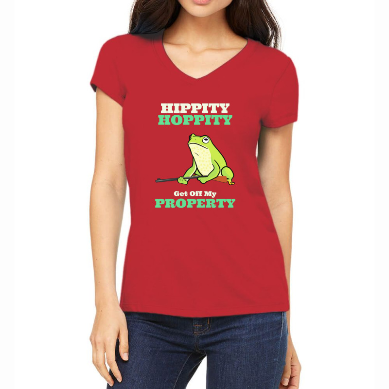 Hippity Hoppity Abolish Private Property Women's V-Neck T-Shirt by adore | Artistshot