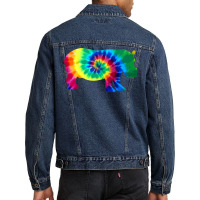 Hippopotamus Hippo Tie Dye Vintage Hippie Hippopotamus Lover 216 Hippo Men Denim Jacket | Artistshot