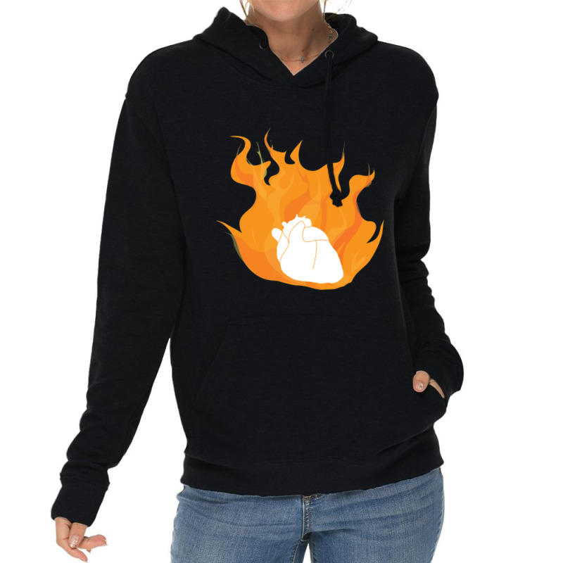 Heart On Fire Lightweight Hoodie by JOHNCOLLIER | Artistshot