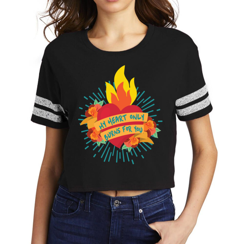 My Heart Burns Scorecard Crop Tee by JOHNCOLLIER | Artistshot