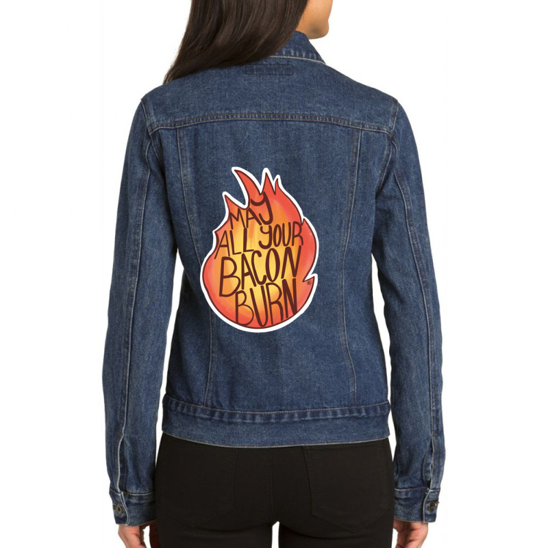 Calcifer Quote Ladies Denim Jacket by JOHNCOLLIER | Artistshot