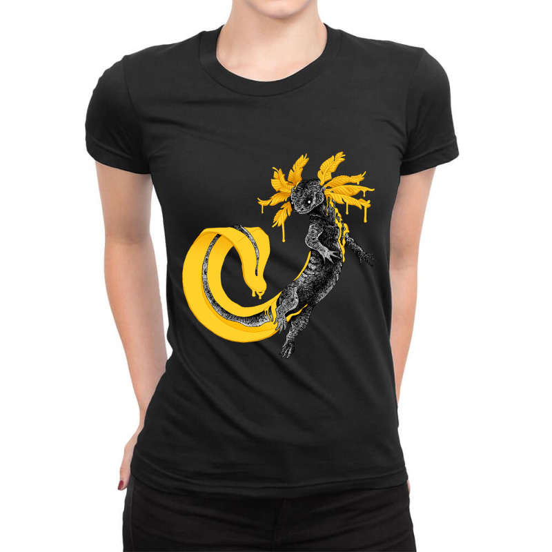 Golden Axolotl Ladies Fitted T-Shirt by JessyTee01 | Artistshot