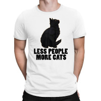 Less People More Black Cat Funny Pet Lover Men Dark Cat T-shirt | Artistshot