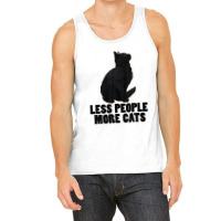 Less People More Black Cat Funny Pet Lover Men Dark Cat Tank Top | Artistshot