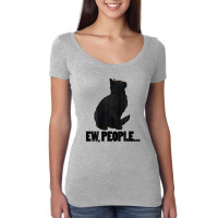 Ew People ... Black Cat Funny Pet Lover Men Dark Cat Women's Triblend Scoop T-shirt | Artistshot