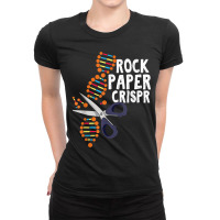 Rock Paper Crispr Dna Biologist Genetic Engineering Science Ladies Fitted T-shirt | Artistshot