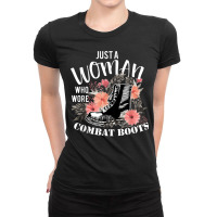 Just A Woman Wore Combat Boots Veteran Ladies Fitted T-shirt | Artistshot